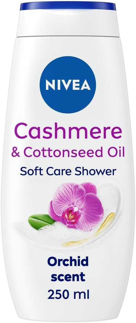 Nivea Cashmere & Cotton Oil Shower Gel (250ml), Body Wash with Vitamin C, E, and Precious Oils, Protects Skin from Drying Out and Leaves it Touchably Smooth
