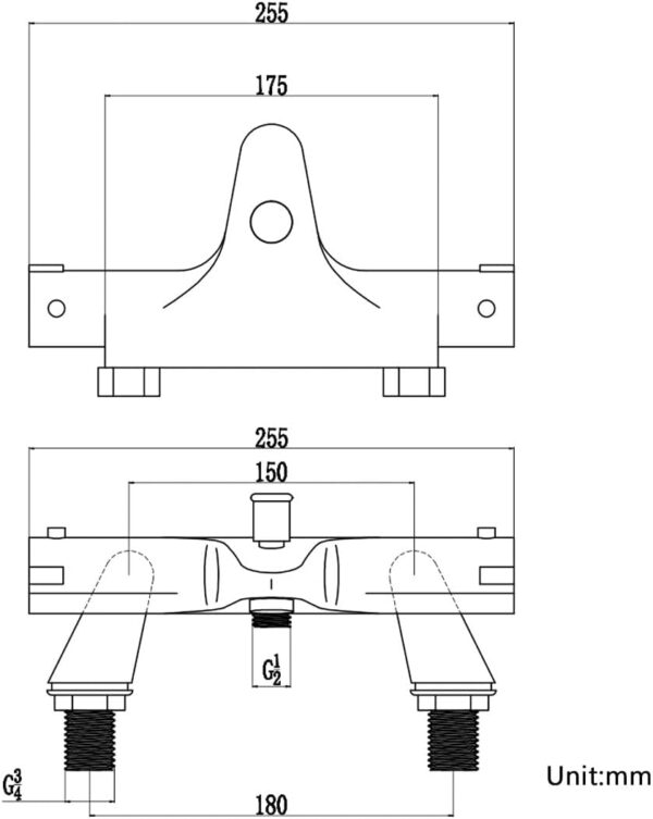Thermostatic Bath Shower Mixer Taps,NewEast Modern Chrome Bathroom Bar Shower Value with Bath Filler Spout