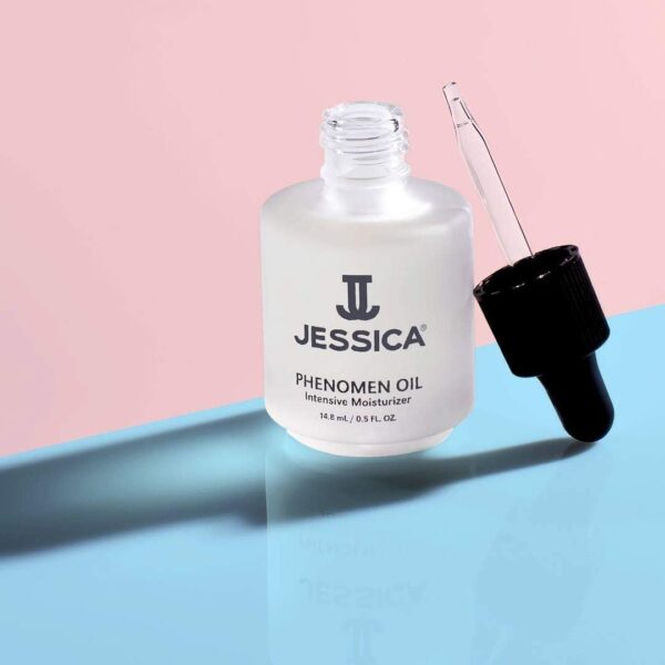 JESSICA Phenomen Cuticle Oil for Nails, Intensive Moisturiser, Natural Jojoba, Almond and Rice Oils, Heals, Rehydrates, 14.8ml