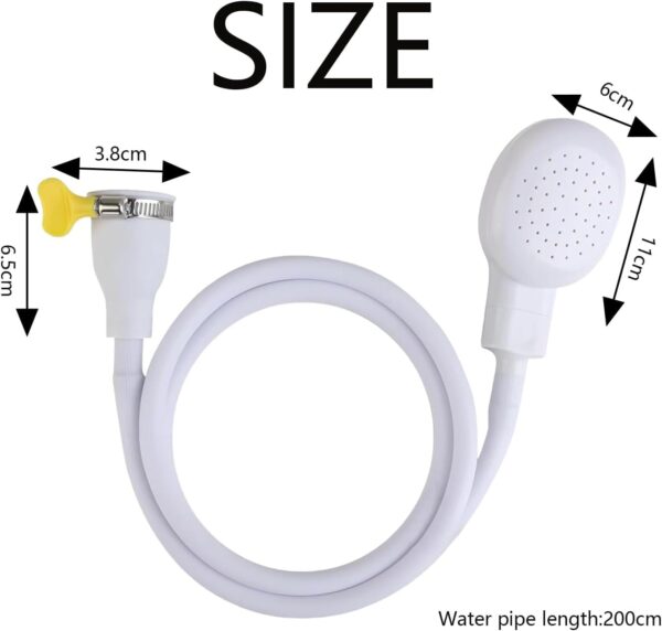 Tap Shower Attachment for Bath 2-Piece Set with 2m Hose, Shower Attachment for Taps, Portable Handheld Shower Head for Bath Taps, Ideal for Indoor and Travel Use