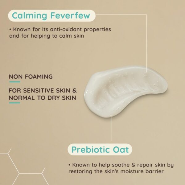 Aveeno Face Calm+Restore Nourishing Oat Cleanser (1x 200ml), Non-Foaming Face Care, Gentle Cleanser with Prebiotic Oat and Calming Feverfew, Helps Preserve Skin's Barrier