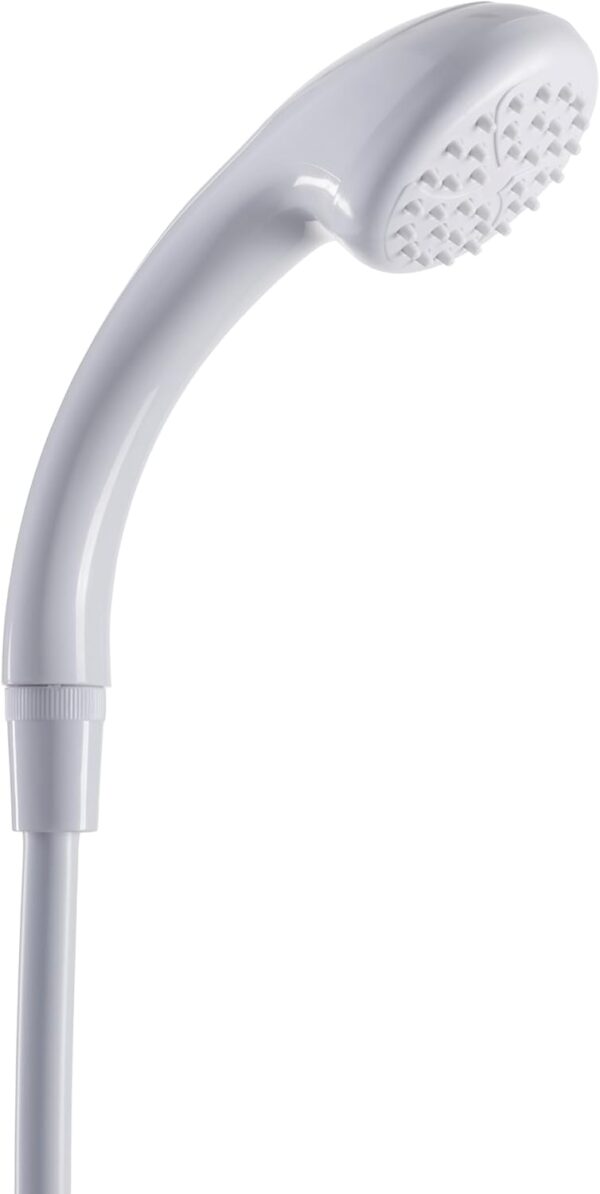 Croydex Secura Shower Head and Hose for Taps, 1750mm Hose Length, Suitable for High and Low Pressure Systems, Tap Shower Attachment, Compatible with Most Round or Oval Basin Taps, White