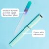 Bona Fide Beauty Czech Glass Nail File in Case, Pastel Green Violet Crystal Nail File for Natural Nails - Professional Nail Care Handcrafted from The EU