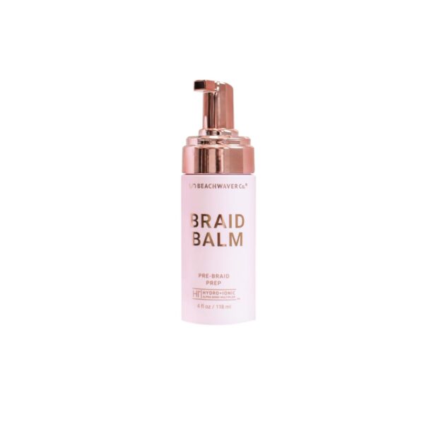 The Beachwaver Co. Haircare Braid Balm Pre-Braid Prep - Full Size (4 Fl Oz) | Frizz-Taming Hair Primer Foam | Strengthen and Reduce Flyaways with HiX Vegan Bond Multipliers | For All Hair Types