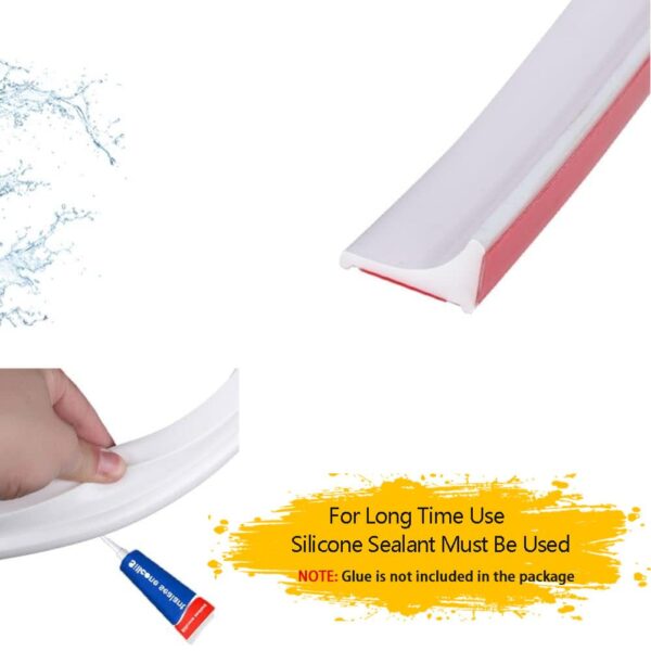 2M Black Silicone Shower Seal Strip,Bath Edging Sealing Strip,Shower Threshold Water Barrier for Wet Room Floor,Bathroom Tile Edge Caulk Trim for Bathtub,Countertop,Kitchen(Two Self-Adhesive Tapes)