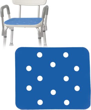 Bath Chair Seat Mat - Elderly Shower Bench Cushion Non-Slip EVA Foam Pad with Adhesive for Disabled Handicap Senior, Square (Not include Stool