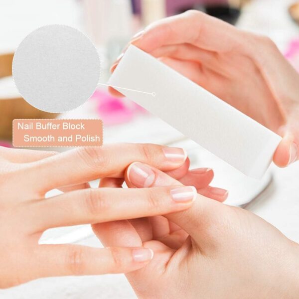 Nail File Set, WOVTE 11 Pcs Nail Files Block 7 Ways Buffer Block Buffer Block Sponge Polished, Come with Cuticle Nipper and Pusher for Dead Skin Nail Trimming Manicure Tools