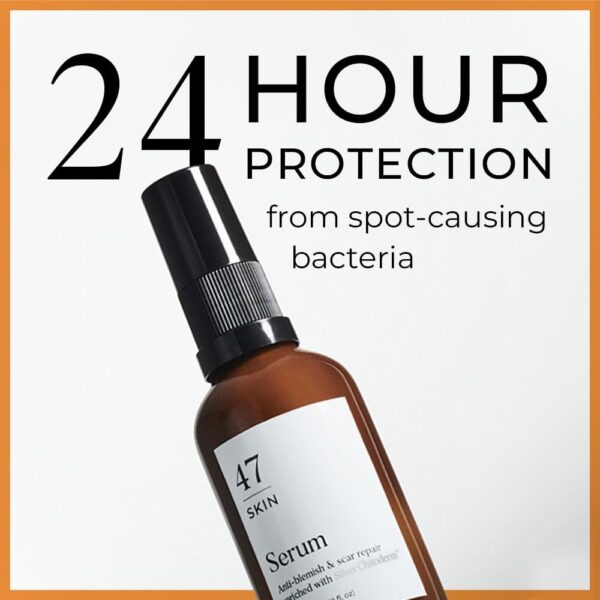 47 Skin | Hydrating Face Serum with Silver Chitoderm for ALL Skin Types | Clears Acne, Prevents & Heals Breakouts & Blemishes, Repairs Scars | Moisturises and Nourishes For Smooth Skin | 30ml