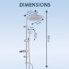 AQUALONA® Aquacapri Shower Column, Overhead and Handheld Shower with 5 Different Sprays Brass Exchange Valve, 2 Hoses Included (Aquacapri Shower Column)
