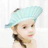 Baby Shower Cap Bath Visor Protection Silicone Adjustable Safe Shower Bathing Cap for Infants Toddler Baby Kids Children (6 Months-12 Years old, Haze Blue)
