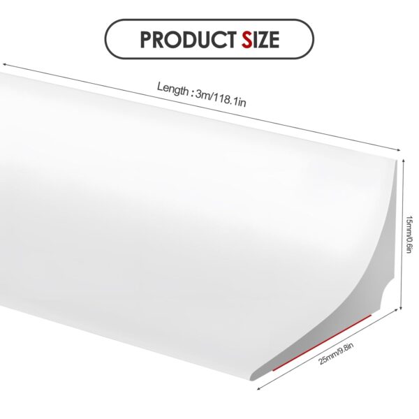 3M Shower Tray Sealing Strip, Silicone Shower Tray Sealing Strip, Bath Sink Edging Edge Seal Trim, Wet Room Threshold Floor Water Barrier Retaining Strip, Bathroom Sealant for Wet and Dry Separation