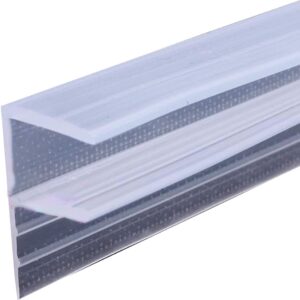 F Shape Bath Shower Screen Seal Strip Soft Rubber Shower Door Seal Strip 2 Metres Long Shower Seals Fits 6-10mm Glass for Curved and Vertical Screens or Doors (F-6MM)