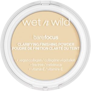 Wet n Wild, Bare Focus, Makeup Clarifying and Finishing Powder, Translucent and Matte for a Flawless Makeup Base, Long-Lasting, with Hyaluronic Acid and Vitamin E, for Fair/Light Skin Tones