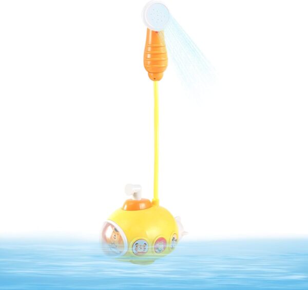Baby Bath Toy with Shower Head Electric Submarine Bathtub Toy Sprinkler Shower Head Pool Spray Water No Battery Yellow