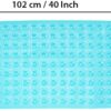 ANSIO® Long Bath Mat PVC Non-Slip Anti Mould Shower Mat with Drain Holes & Suction Cups Machine Washable Bathtub Mat 102 x 40cm / 40 x 16 inches - Teal