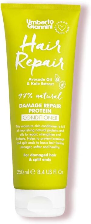 Umberto Giannini Hair Repair Protein Conditioner For Dry & Damaged Hair - Vegan and Cruelty Free 250ml