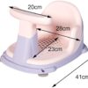 Baoblaze Cute Infant Bath Tub Seat,Tub Sitting up Chair with Suction Cup for Shower Kids Toddler Baby Newborn (Pink&-41x28x23cm)
