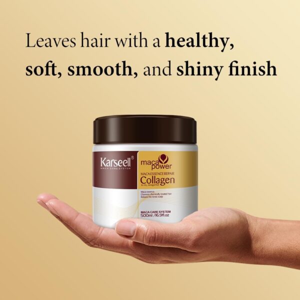 Karseell Collagen Hair Mask Maca Power Deep Repair Conditioning Argan Oil Collagen Hair Mask Essence for Dry Damaged Hair All Hair Types 16.90 oz 500ml