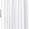 URAQT Shower Curtain Anti Mould, Waterproof PEVA Bath Curtains, Mildew Resistant Bathroom Shower Curtains with 12 Hooks, Plain Colors Bathtub Curtains for Bath Tub Shower Stall, 180 x 180 cm, White