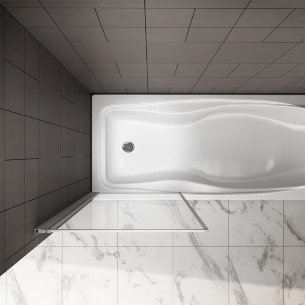 700x1400mm Pivot Shower Bath Screen 1 Fold Folding Bath Shower Screen