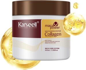Karseell Maca Power Deep Repair Hair Mask - Argan Oil Collagen 100ml/3.38 Fl.oz for Dry, Damaged Hair All Types