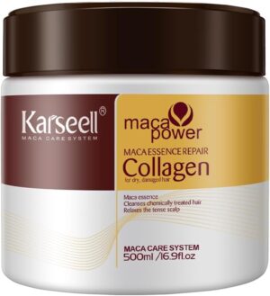 Karseell Collagen Hair Mask Maca Power Deep Repair Conditioning Argan Oil Collagen Hair Mask Essence for Dry Damaged Hair All Hair Types 16.90 oz 500ml