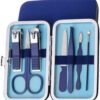 1 Set of Nail Clippers Kit Nail Grooming Kit Manicure Set for Men and Boys, As a Gift for Nail Care(7 PCS, Blue)