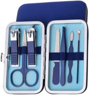 1 Set of Nail Clippers Kit Nail Grooming Kit Manicure Set for Men and Boys, As a Gift for Nail Care(7 PCS, Blue)