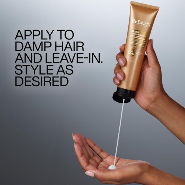 REDKEN All Soft Moisture Restore, Leave In Conditioning Moisture Boost Treatment, For Dry Hair, With Hyaluronic Acid, Hydrates and Adds Definition and Shine, 150 ml