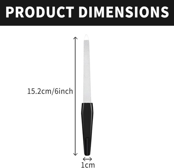 8 Pack Grade Stainless Steel Nail Files - Dual Grit 100/180 Professional Nail Care Kit for Women & Men, 6’’ Rust-Proof Nail Filer for Natural Nails, Home Salon & Travel Use (Elegant Black/White)
