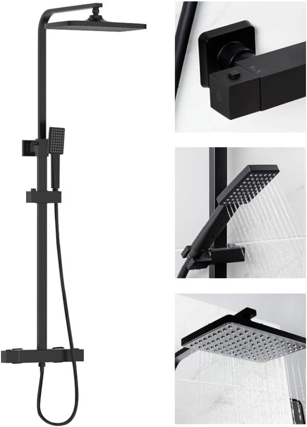 Bristan CRZ SHXDIVCTFF BLK Craze Rigid Riser Bar Mixer Shower, Black