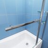 1000x1500mm Chrome Pivot Bath Shower 6mm Glass Screen with Shelve&Towel Rail