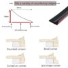 2M Black Silicone Shower Seal Strip,Bath Edging Sealing Strip,Shower Threshold Water Barrier for Wet Room Floor,Bathroom Tile Edge Caulk Trim for Bathtub,Countertop,Kitchen(Two Self-Adhesive Tapes)
