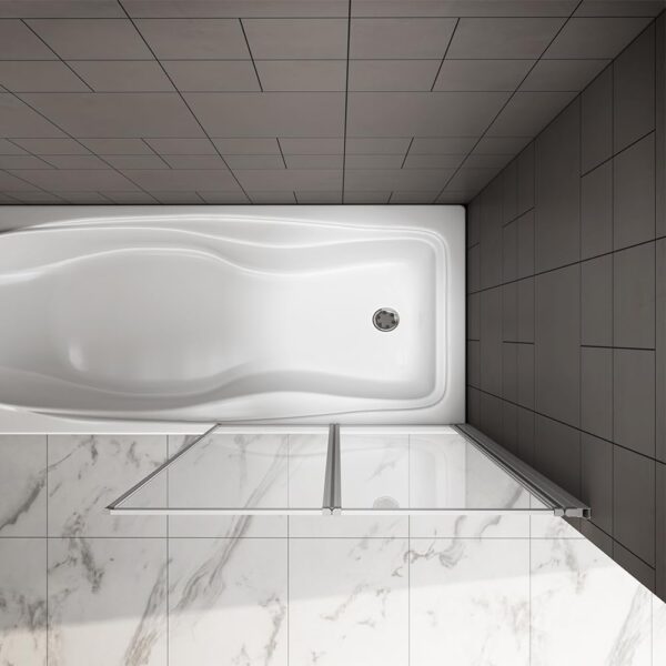 800x1400mm Pivot Shower Bath Screen 2 Fold Folding Bath Shower Screen