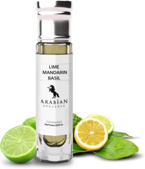 Arabian Opulence FR187 LIME, MANDARIN AND BASIL Roll-on Perfume Oil | Concentrated Fragrance Body Oil | Long Lasting Oil Based Perfume for Unisex | Alcohol-Free Travel Size Bottle (6ml)