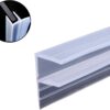 F Shape Bath Shower Screen Seal Strip Soft Rubber Shower Door Seal Strip 2 Metres Long Shower Seals Fits 6-10mm Glass for Curved and Vertical Screens or Doors (F-6MM)