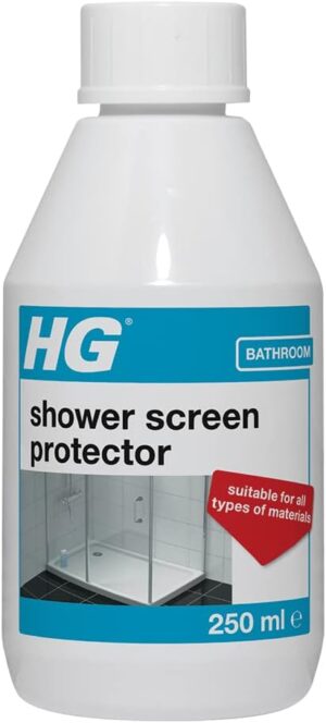 HG Shower Screen Protector, Shower Screen Cleaner & Tile Protector for Walls & Bathroom Furniture, Limescale Remover & Glass Cleaner Shield, Bath Screen Protector - 250ml