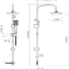 Architeckt® Square Waterfall Bath Shower System Mixer Shower Tap with Modern Square Riser Rail Kit Dual Rainfall Shower Heads Handset