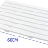 Aggloz | ECO Shower/Bath Floor Mat | Non-Slip Mat with Rubber Plugs | Easy to Clean | Water Resistant Shower Mat | Slatted Duckboard Design | Multipurpose Bath Mat | 61 x 37 cm (Colour-White)