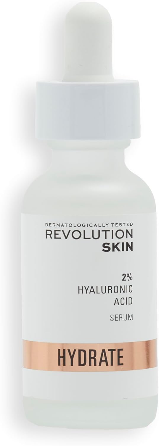 Revolution Beauty London Skincare Hyaluronic Acid Serum, Plumps, Softens and Hydrates Skin, 2% Solution, Lightweight Face Fragrance Free, 30 ml