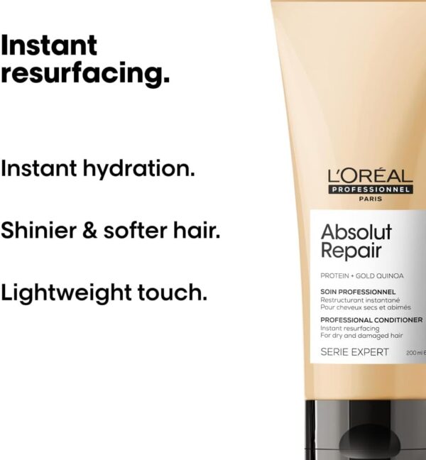 L’Oréal Professionnel Conditioner, With Protein And Gold Quinoa for Dry And Damaged Hair, Serie Expert Absolut Repair