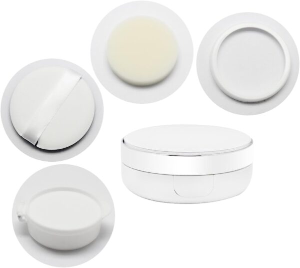 SelfTek Empty Foundation Puff Box Air Cushion Container for DIY BB/CC Cream Liquid Foundation with Mirror and Sponge Puff