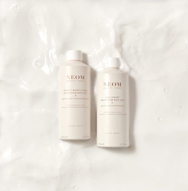 NEOM- Magnesium Bath Milk, 300ml (Real Luxury) | Lavender, Jasmine & Sandalwood | Organic Oil & Vitamin E | Moisturise & Nourish