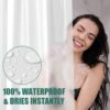 URAQT Shower Curtain Anti Mould, Waterproof PEVA Bath Curtains, Mildew Resistant Bathroom Shower Curtains with 12 Hooks, Plain Colors Bathtub Curtains for Bath Tub Shower Stall, 180 x 180 cm, White