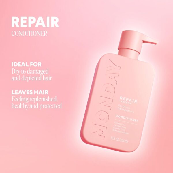 MONDAY Haircare REPAIR Conditioner with Keratin, Coconut Oil, Shea Butter, Argan Oil & Cocoa Butter For Dry to Damaged & Depleted Hair 4×354mL