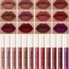HQDA 12 Colors Matte Liquid Lipstick Set Velvety Lip Gloss Lip Kit Waterproof Long Lasting Wear Durable Nude Lip Gloss Beauty Cosmetics Gift Box Set (Set A), Pack Of 1