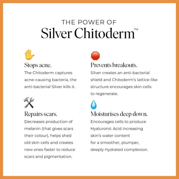 47 Skin | Hydrating Face Serum with Silver Chitoderm for ALL Skin Types | Clears Acne, Prevents & Heals Breakouts & Blemishes, Repairs Scars | Moisturises and Nourishes For Smooth Skin | 30ml