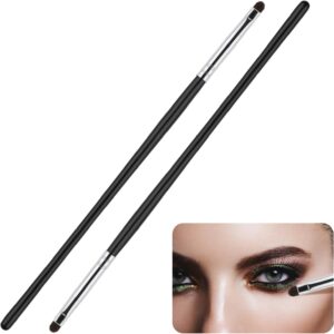 WLLHYF Eyeliner Smudge Brush Kit - 2 PCS Professional Eye Makeup Brushes, Ultra Thin Eyebrow Brush, Soft Makeup Tool for Eyeshadow, Gel, Powder, Cream - Women, Girls