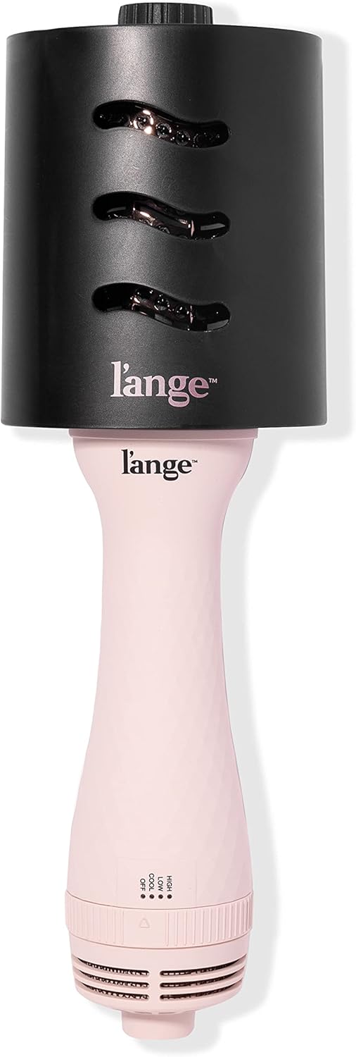 L'ANGE HAIR Le Volume 2-in-1 Titanium Blow Dryer Brush | Hot Air Brush in One with Oval Barrel | Hair Styler for Smooth, Frizz-Free Results for All Hair Types ((Blush - 60mm))