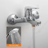 IBERGRIF M13059-1 Single Lever Bath Shower Mixer Taps, Bathroom Tub Filler Brass Faucet, Bath Shower Valve, Wall Mounted, Chrome